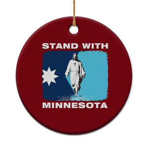 Stand with Minnesota Ceramic Ornament Christian Jesus Minnesota Strong Subtle Anti ICE TS14 1pc Red Print Your Wear