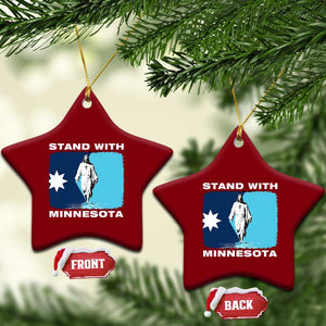 Stand with Minnesota Ceramic Ornament Christian Jesus Minnesota Strong Subtle Anti ICE TS14 Print Your Wear
