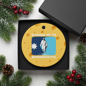 Stand with Minnesota Ceramic Ornament Christian Jesus Minnesota Strong Subtle Anti ICE TS14 1pc Yellow Cheese Print Your Wear