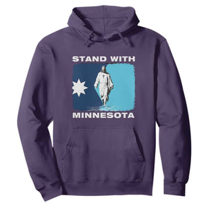 Stand with Minnesota Hoodie Christian Jesus Minnesota Strong Subtle Anti ICE TS14 Purple Print Your Wear