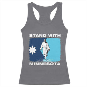 Stand with Minnesota Racerback Tank Top Christian Jesus Minnesota Strong Subtle Anti ICE TS14 Charcoal Print Your Wear