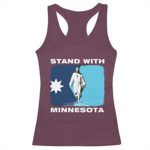 Stand with Minnesota Racerback Tank Top Christian Jesus Minnesota Strong Subtle Anti ICE TS14 Maroon Print Your Wear