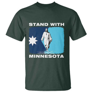 Stand with Minnesota T Shirt Christian Jesus Minnesota Strong Subtle Anti ICE TS14 Dark Forest Green Print Your Wear