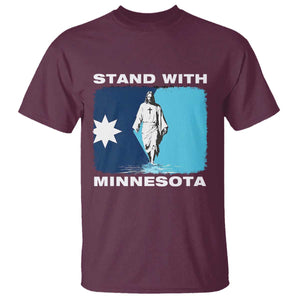 Stand with Minnesota T Shirt Christian Jesus Minnesota Strong Subtle Anti ICE TS14 Maroon Print Your Wear