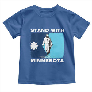Stand with Minnesota Toddler T Shirt Christian Jesus Minnesota Strong Subtle Anti ICE TS14 Royal Blue Print Your Wear