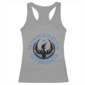 Minnesota Strong Racerback Tank Top MN State Bird Loon Resistance Political Protest TS14 Sport Gray Print Your Wear