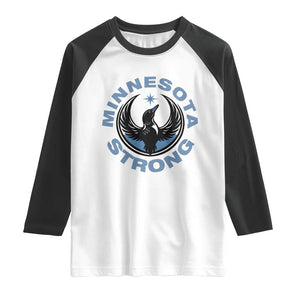 Minnesota Strong Raglan Shirt MN State Bird Loon Resistance Political Protest TS14 White Black Print Your Wear