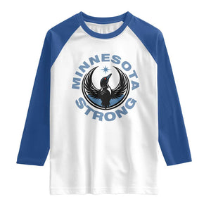 Minnesota Strong Raglan Shirt MN State Bird Loon Resistance Political Protest TS14 White Royal Print Your Wear