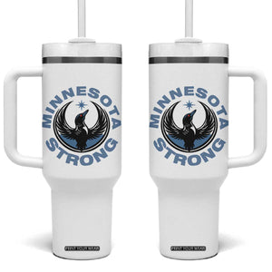 Minnesota Strong Tumbler With Handle MN State Bird Loon Resistance Political Protest TS14 One Size: 40 oz White Print Your Wear