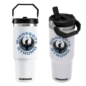 Minnesota Strong Flip Straw Tumbler MN State Bird Loon Resistance Political Protest TS14 One Size: 30 oz White Print Your Wear
