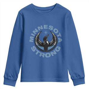 Minnesota Strong Youth Sweatshirt MN State Bird Loon Resistance Political Protest TS14 Royal Blue Print Your Wear
