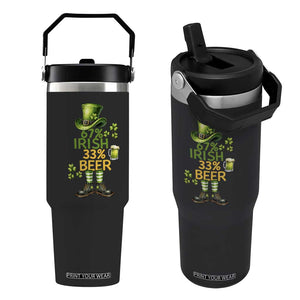 67 Irish 33 Beer Flip Straw Tumbler Funny Six Seven Leprechaun Drinking Beer Lover TS14 One Size: 30 oz Black Print Your Wear