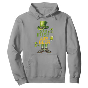 67 Irish 33 Beer Hoodie Funny Six Seven Leprechaun Drinking Beer Lover TS14 Sport Gray Print Your Wear