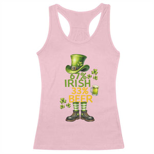 67 Irish 33 Beer Racerback Tank Top Funny Six Seven Leprechaun Drinking Beer Lover TS14 Light Pink Print Your Wear