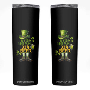 67 Irish 33 Beer Skinny Tumbler Funny Six Seven Leprechaun Drinking Beer Lover TS14 Black Print Your Wear