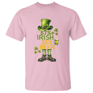 67 Irish 33 Beer T Shirt Funny Six Seven Leprechaun Drinking Beer Lover TS14 Light Pink Print Your Wear