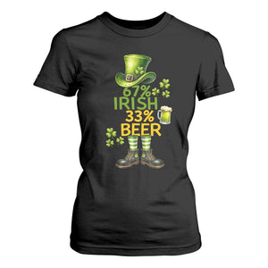 67 Irish 33 Beer T Shirt For Women Funny Six Seven Leprechaun Drinking Beer Lover TS14 Black Print Your Wear