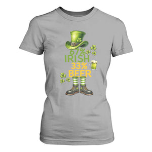 67 Irish 33 Beer T Shirt For Women Funny Six Seven Leprechaun Drinking Beer Lover TS14 Sport Gray Print Your Wear