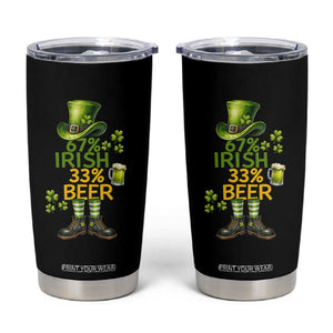 67 Irish 33 Beer Tumbler Cup Funny Six Seven Leprechaun Drinking Beer Lover TS14 Black Print Your Wear