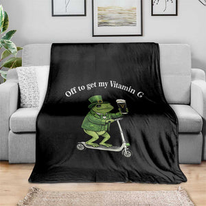 Funny Frog St Patricks Day Meme Throw Blanket Vitamin G Irish Beer TS14 Print Your Wear