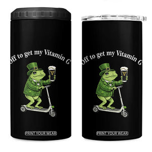 Funny Frog St Patricks Day Meme 4 in 1 Can Cooler Tumbler Vitamin G Irish Beer TS14 One Size: 16 oz Black Print Your Wear