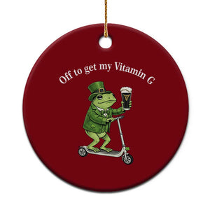 Funny Frog St Patricks Day Meme Ceramic Ornament Vitamin G Irish Beer TS14 1pc Red Print Your Wear
