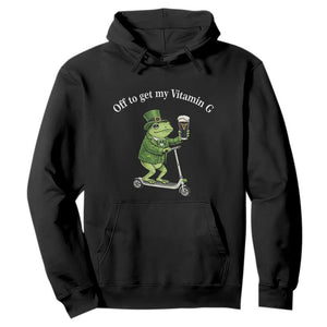 Funny Frog St Patricks Day Meme Hoodie Vitamin G Irish Beer TS14 Black Print Your Wear