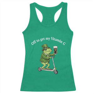 Funny Frog St Patricks Day Meme Racerback Tank Top Vitamin G Irish Beer TS14 Irish Green Print Your Wear