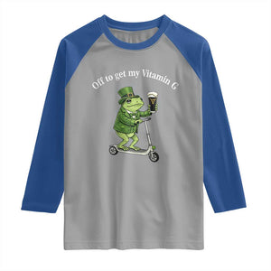 Funny Frog St Patricks Day Meme Raglan Shirt Vitamin G Irish Beer TS14 Sport Gray Royal Print Your Wear