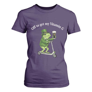 Funny Frog St Patricks Day Meme T Shirt For Women Vitamin G Irish Beer TS14 Purple Print Your Wear