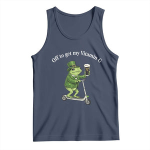 Funny Frog St Patricks Day Meme Tank Top Vitamin G Irish Beer TS14 Navy Print Your Wear