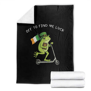 Funny Frog Christian St Patricks Day Throw Blanket Off To Find Me Lucky TS14 Black Print Your Wear
