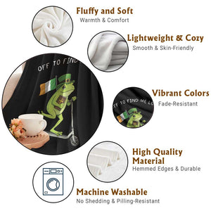 Funny Frog Christian St Patricks Day Throw Blanket Off To Find Me Lucky TS14 Print Your Wear