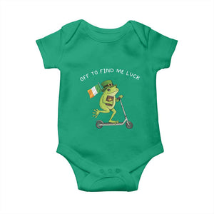 Funny Frog Christian St Patricks Day Baby Onesie Off To Find Me Lucky TS14 Irish Green Print Your Wear