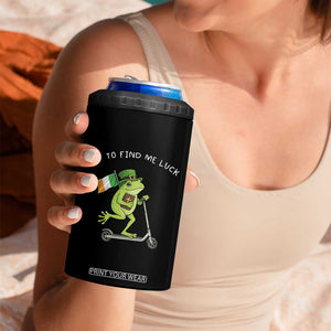 Funny Frog Christian St Patricks Day 4 in 1 Can Cooler Tumbler Off To Find Me Lucky TS14 Print Your Wear