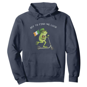 Funny Frog Christian St Patricks Day Hoodie Off To Find Me Lucky TS14 Navy Print Your Wear