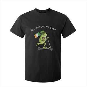 Funny Frog Christian St Patricks Day T Shirt For Kid Off To Find Me Lucky TS14 Black Print Your Wear