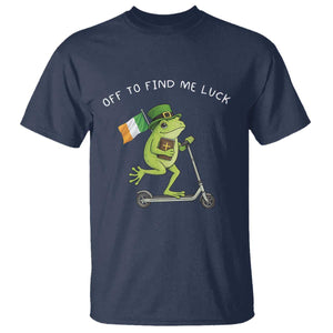 Funny Frog Christian St Patricks Day T Shirt Off To Find Me Lucky TS14 Navy Print Your Wear