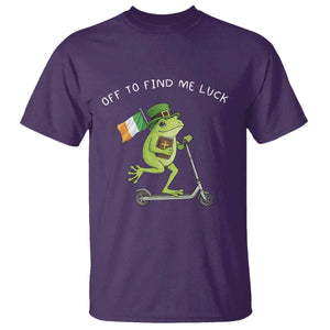 Funny Frog Christian St Patricks Day T Shirt Off To Find Me Lucky TS14 Purple Print Your Wear