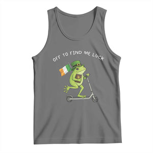 Funny Frog Christian St Patricks Day Tank Top Off To Find Me Lucky TS14 Black Heather Print Your Wear