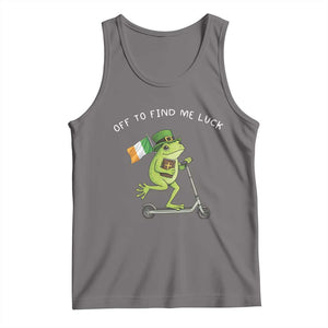 Funny Frog Christian St Patricks Day Tank Top Off To Find Me Lucky TS14 Deep Heather Print Your Wear