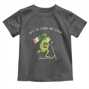 Funny Frog Christian St Patricks Day Toddler T Shirt Off To Find Me Lucky TS14 Dark Heather Print Your Wear