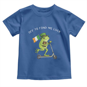 Funny Frog Christian St Patricks Day Toddler T Shirt Off To Find Me Lucky TS14 Royal Blue Print Your Wear