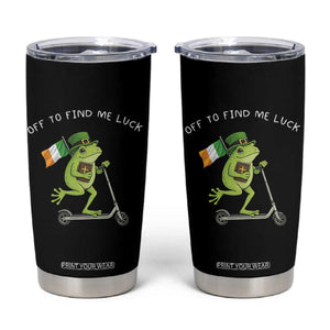 Funny Frog Christian St Patricks Day Tumbler Cup Off To Find Me Lucky TS14 Black Print Your Wear