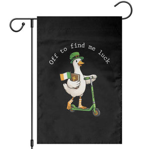 Funny Goose Christian St Patricks Day Garden Flag Off To Find Me Lucky TS14 Black Print Your Wear