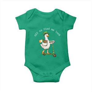 Funny Goose Christian St Patricks Day Baby Onesie Off To Find Me Lucky TS14 Irish Green Print Your Wear