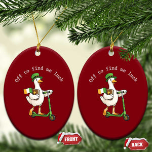 Funny Goose Christian St Patricks Day Ceramic Ornament Off To Find Me Lucky TS14 Print Your Wear