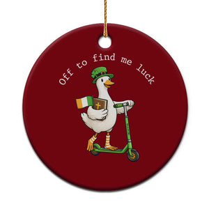 Funny Goose Christian St Patricks Day Ceramic Ornament Off To Find Me Lucky TS14 1pc Red Print Your Wear