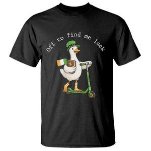 Funny Goose Christian St Patricks Day T Shirt Off To Find Me Lucky TS14 Black Print Your Wear