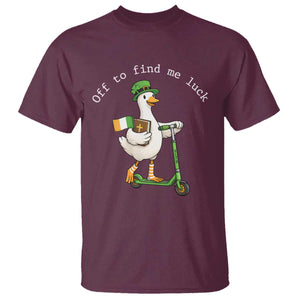 Funny Goose Christian St Patricks Day T Shirt Off To Find Me Lucky TS14 Maroon Print Your Wear